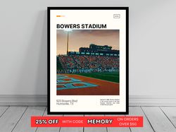 Bowers Stadium Print  Sam Houston Bearkats Poster  NCAA Art  NCAA Stadium Poster   Oil Painting  Modern Art   Art Print