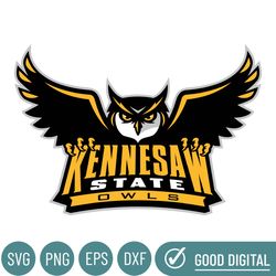 Kennesaw State Owls Svg, Football Team Svg, Basketball, Collage, Game Day, Football, Instant Download