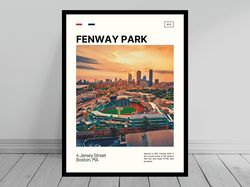 Fenway Park Skyline Print  Boston Red Sox Poster  Boston Skyline  Stadium Poster   Oil Painting  Modern Art  Boston Prin