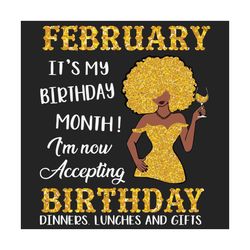 February Girl Svg, Birthday Svg, February Birthday, Born In February, February Girl Svg, February Black Girl, Birthday G