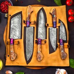 Personalized Chef knives Set for Anniversary Gift | Handmade D2 Steel Kitchen Knives | Custom Birthday Gift , Amindustry