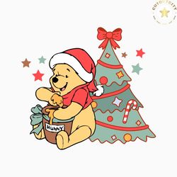 Cute Winni The Pooh Bear Christmas SVG Cutting Digital File