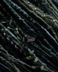 Synthetic Black and Green Dreads DE SE Dreadlocks Extensions Witchy dreads