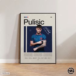 Christian Pulisic Poster, USMNT Poster, Soccer Gifts, Sports Poster, Football Player Poster, Soccer Wall Art, Sports Bed