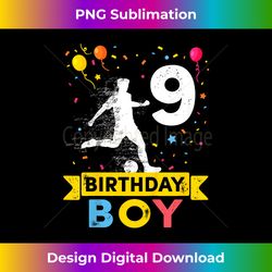 Kids 9 Year Old Birthday Boy Soccer 9th Birthday - Eco-Friendly Sublimation PNG Download - Tailor-Made for Sublimation Craftsmanship