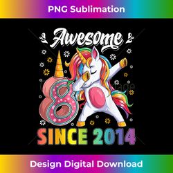 awesome dabbing unicorn birthday 8 year old Girl 8th B - Luxe Sublimation PNG Download - Challenge Creative Boundaries