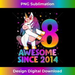 8 Years Old Unicorn Flossing 8th Birthday Girl Unicorn P - Classic Sublimation PNG File - Tailor-Made for Sublimation Craftsmanship