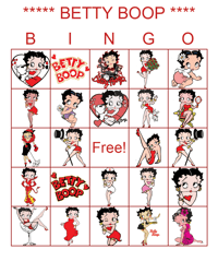 Betty Boop Bingo Cards Printable,Party Game,100 unique bingo cards,digital download Pdf