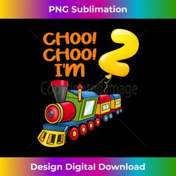 Kids Train 2 Year Old Boy Choo Choo 2nd Birthd - Urban Sublimation PNG Design - Animate Your Creative Concepts