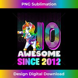 10 Awesome Since 2012 Flossing Unicorn 10th Birthday G - Sleek Sublimation PNG Download - Access the Spectrum of Sublimation Artistry