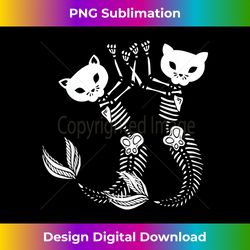 Cute Cat Mermaid Skeleton Happy Halloween Costume Day Gir - Classic Sublimation PNG File - Craft with Boldness and Assurance