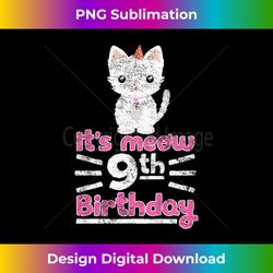 Kids Cute Kitten Kitty Cat 9th Birthday Girl Shirt Kid 9 Yea - Crafted Sublimation Digital Download - Challenge Creative Boundaries