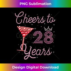 Cheers To 28 Years 28th Birthday 28 Years Old - Innovative PNG Sublimation Design - Elevate Your Style with Intricate Details