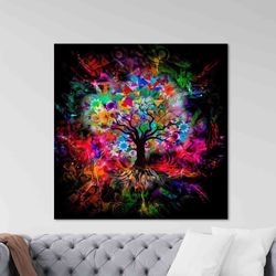 Wall Art Canvas, Canvas Home Decor, Living Room Wall Art, Tree of Life, Tree of Life 3D Canvas, Tree Printed, Colorful A