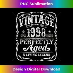 Vintage Legends Born in 1998 Classic 25th Birthday Tank - Sleek Sublimation PNG Download - Lively and Captivating Visuals