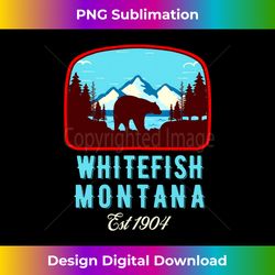 Retro Whitefish Montana Wild Bear Mountain Long Slee - Crafted Sublimation Digital Download - Elevate Your Style with Intricate Details