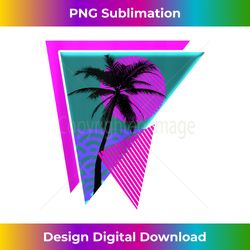 Vaporwave Retrowave 80's Throwback Palm Tree Geometric 90's Tank - Sophisticated PNG Sublimation File - Enhance Your Art with a Dash of Spice