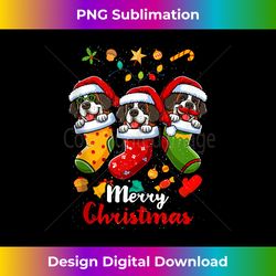 Saint Bernard Santa Claus Christmas Stocking Dog X-Mas Dogs Tank T - Crafted Sublimation Digital Download - Access the Spectrum of Sublimation Artistry