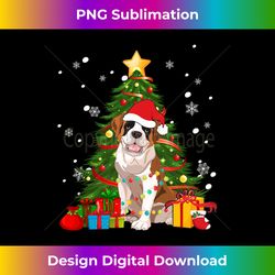 Xmas Lighting Santa St.Bernard Dog Christmas Tree Long Sl - Innovative PNG Sublimation Design - Rapidly Innovate Your Artistic Vision