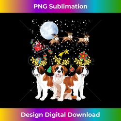 Saint Bernard Dog Xmas Lights Reindeer Santa Saint Bernard Long Sl - Deluxe PNG Sublimation Download - Animate Your Creative Concepts