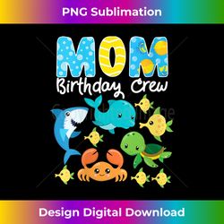 womens mom birthday crew sea ocean fish aquarium bday party v- - deluxe png sublimation download - rapidly innovate your artistic vision