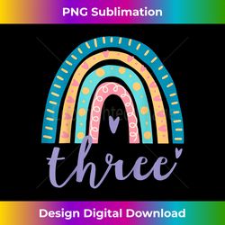 Three Year Old Rainbow 3rd Birthday Gifts For Girls 3 Bd - Eco-Friendly Sublimation PNG Download - Spark Your Artistic Genius