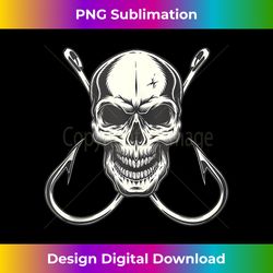 Skull With Fishing Hooks for Fisherman Skeleton Crew Tank T - Vibrant Sublimation Digital Download - Elevate Your Style with Intricate Details