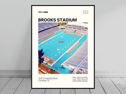 Brooks Stadium Print  Coastal Carolina Chanticleers Poster  NCAA Stadium Poster   Oil Painting  Modern Art   Art Print