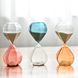 Room Furniture Hour Colored Glass Timer, 30 Minutes Minimalist Glass Hourglass Timer Home Decorative Accessories
