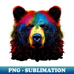 multicolor bear face - png transparent sublimation file - perfect for sublimation art