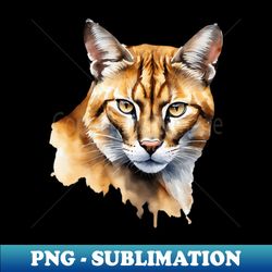 Abstract watercolor of an African Golden Cat 2 - Elegant Sublimation PNG Download - Fashionable and Fearless