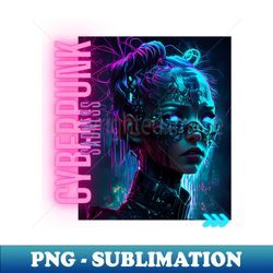 cyberpunk girl - PNG Transparent Sublimation Design - Stunning Sublimation Graphics