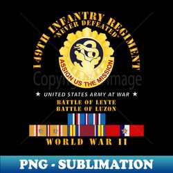149th Infantry Regiment - Battle of Leyet-Luzon - COA - WWII PAC SVC X 300 - Premium PNG Sublimation File - Capture Imagination with Every Detail