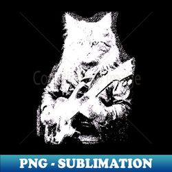 Cute Cat Rock Star Guitar Player - Trendy Sublimation Digital Download - Enhance Your Apparel with Stunning Detail