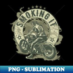 smoking it - motorcycle graphic - retro png sublimation digital download - perfect for sublimation mastery
