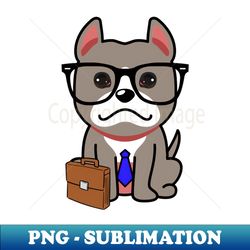 Cute grey Dog is a colleague at work - PNG Transparent Sublimation Design - Fashionable and Fearless
