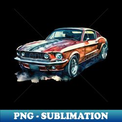 Car with Retro Watercolor - Decorative Sublimation PNG File - Spice Up Your Sublimation Projects