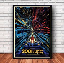 2001 A Space Odyssey Movie Poster Canvas Wall Art Family Decor, Home Decor,Frame Option-1