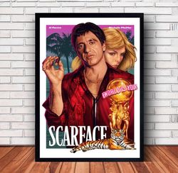 Al Pacino Scarface Movie Poster Canvas Wall Art Family Decor, Home Decor,Frame Option-1