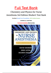 Test Bank For Chemistry and Physics for Nurse Anesthesia 3rd Edition