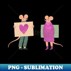 Cute mouse couple with love letter - PNG Transparent Digital Download File for Sublimation - Boost Your Success with this Inspirational PNG Download