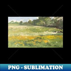 yellow wildflower field oil on canvas - png transparent sublimation file - perfect for personalization