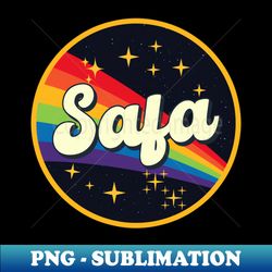 Safa  Rainbow In Space Vintage Style - Premium PNG Sublimation File - Spice Up Your Sublimation Projects