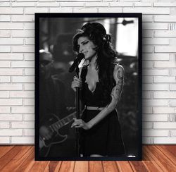 Amy Winehouse Music Poster Canvas Wall Art Family Decor, Home Decor,Frame Option-4