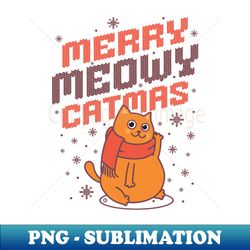 Merry Meowy Catmas - Retro PNG Sublimation Digital Download - Perfect for Creative Projects