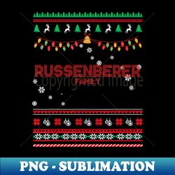 Russenberer Family Christmas Name Xmas  Merry Christmas Name  Birthday Middle name - Elegant Sublimation PNG Download - Vibrant and Eye-Catching Typography