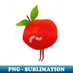 Cute red apple and his cute pet worm version 3 - Professional Sublimation Digital Download - Stunning Sublimation Graphics