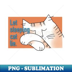 Let sleeping cat lie in orange - Creative Sublimation PNG Download - Perfect for Personalization