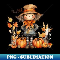Fall Yall Cute Scarecrow in Pumpkins with Leaves - Artistic Sublimation Digital File - Unleash Your Inner Rebellion