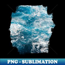 Blue Ocean Waves Pool - High-Resolution PNG Sublimation File - Enhance Your Apparel with Stunning Detail